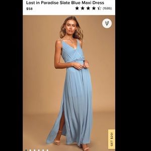 Lulus Lost In Paradise Blue Maxi Dress